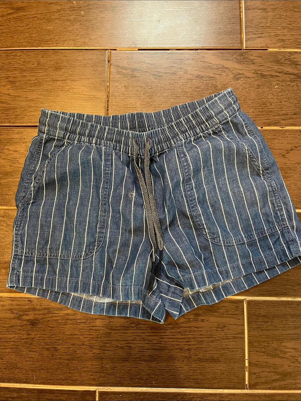 J. Crew Striped Blue Drawstring Shorts